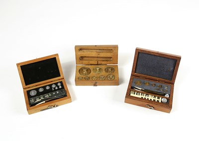 Lot 180 - Three Boxes with Scale Weights, 19th Century and Later