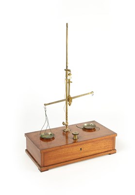 Lot 182 - A 19th Century English Brass Beam Scale.