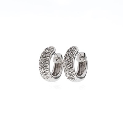 Lot 14 - Pair of White Gold Earrings with Diamonds