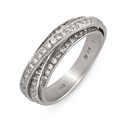 Lot 15 - White Gold ‘Crossover’ Eternity Ring with Diamonds