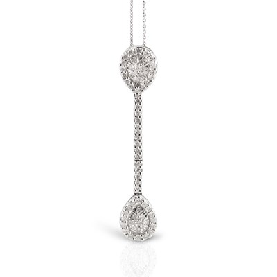 Lot 16 - White Gold Pendant with Diamonds on Gold Necklace