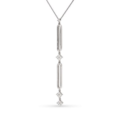 Lot 20 - White Gold Pendant with Diamonds on Gold Necklace