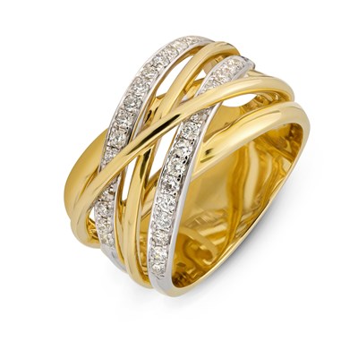 Lot 30 - Gold ‘Crossover’ Eternity Ring with Diamonds