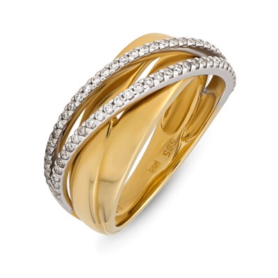 Lot 40 - Gold ‘Crossover’ Eternity Ring with Diamonds