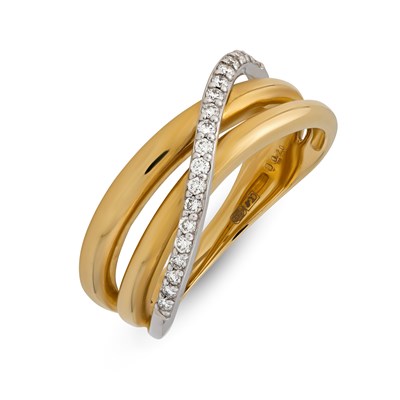 Lot 43 - Gold ‘Crossover’ Eternity Ring with Diamonds