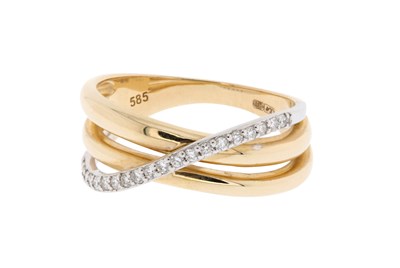 Lot 43 - Gold ‘Crossover’ Eternity Ring with Diamonds