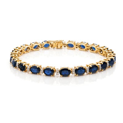 Lot 78 - Gold Eternity Bracelet with Sapphire and Diamonds