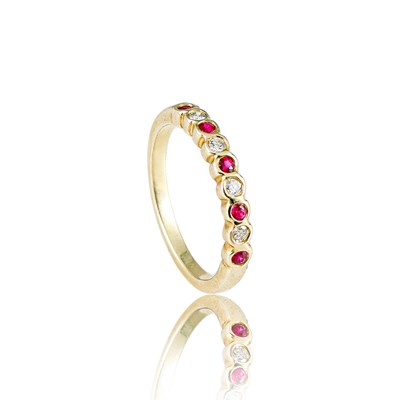 Lot 106 - Silver Eternity Ring with Ruby and Diamonds