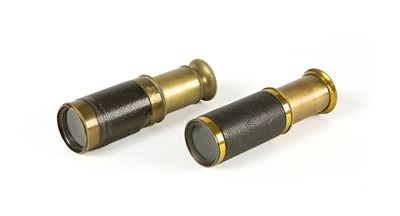 Lot 207 - Two Brass and Leather Bound Miniature Telescopes