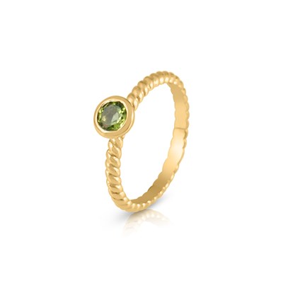 Lot 151 - Gold Solitaire Ring with Peridot