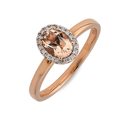 Lot 159 - Gold Ring with Morganite and Rosette of Diamonds