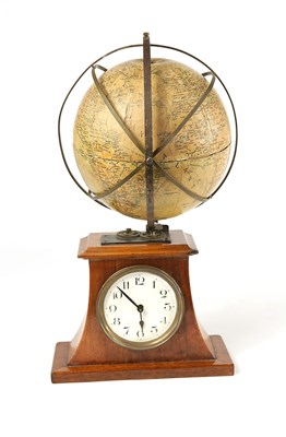 Lot 216 - A French Mantle Clock with Mechanical Globe, Ca 1900