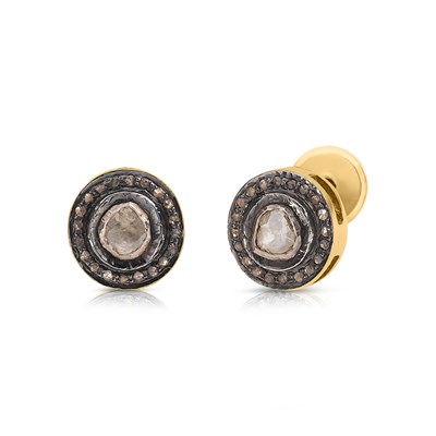 Lot 503 - Pair of Multi-Color Diamond Ear Studs