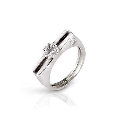 Lot 409 - 14K White Gold and Diamond Ring