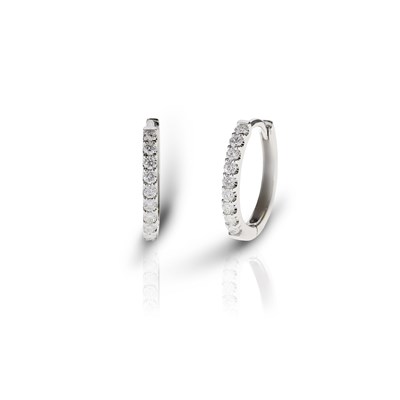 Lot 324 - Pair of Gold Eternity Earrings set with Diamonds