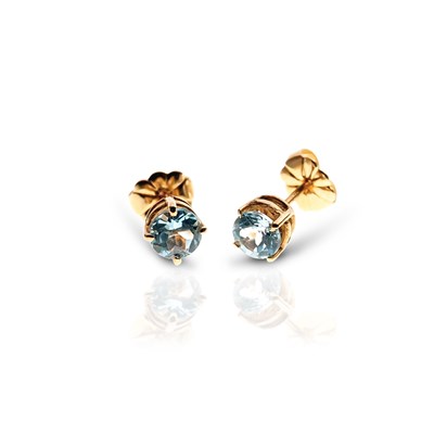 Lot 328 - Pair of Gold Ear Studs set with Topaz