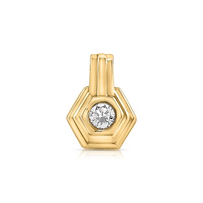 Lot 505 - 18K Gold and Diamond Solitaire Pendant