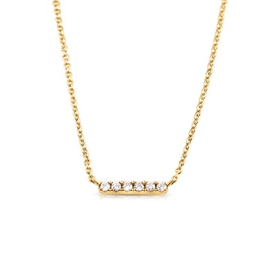 Lot 339 - Gold Pendant on Gold Necklace set with Diamonds