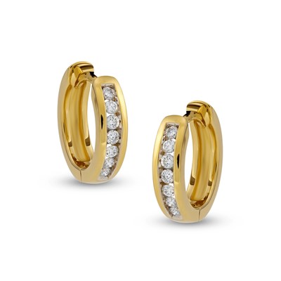 Lot 343 - Pair of Gold and Diamond Eternity Earrings