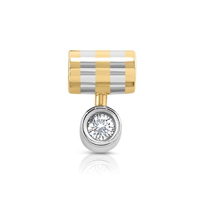 Lot 502 - 18K Bicolour Gold Diamond Solitaire Pendant