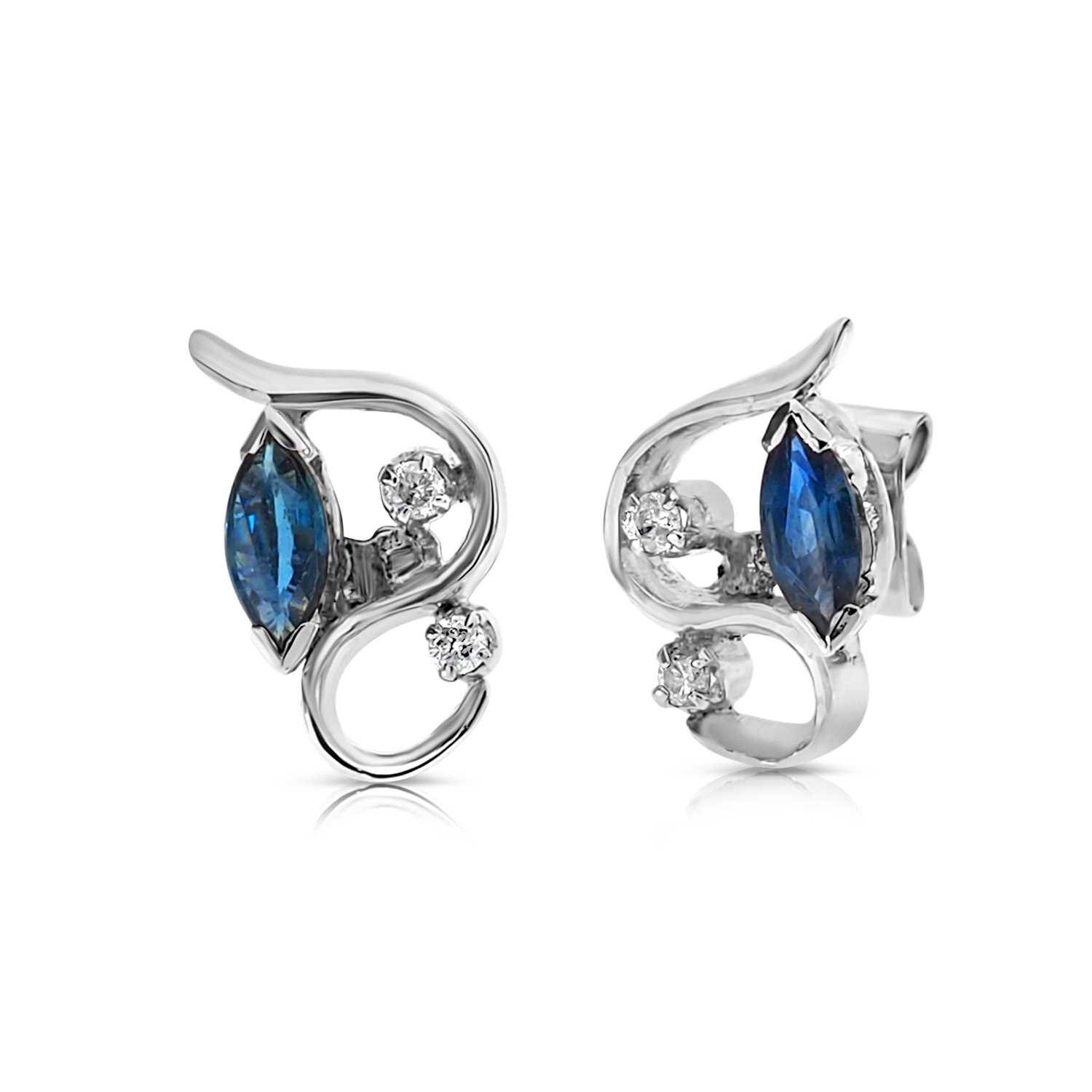 Lot 113 - Pair of Sapphire and Diamond Ear Studs