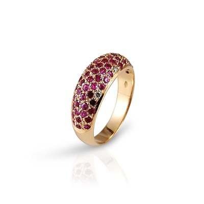 Lot 396 - Gold Ring with Ruby and Diamonds