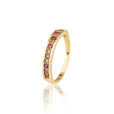 Lot 398 - Gold Eternity Ring set with Ruby and Diamonds