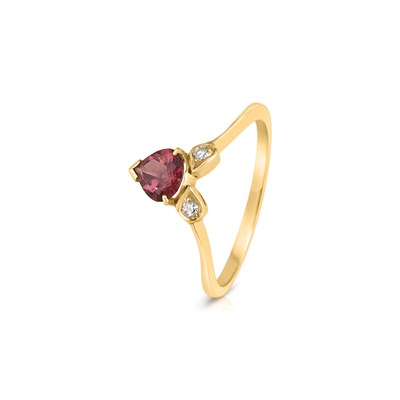 Lot 405 - Gold Ring set with Tourmaline and Diamonds
