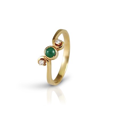 Lot 22 - 14K Gold, Diamond and Emerald Ring