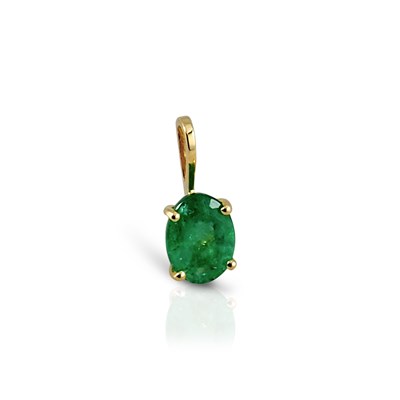 Lot 418 - Gold Pendant set with Emerald Solitaire