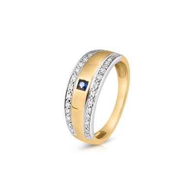 Lot 93 - 14K Gold, Diamond and Sapphire Ring