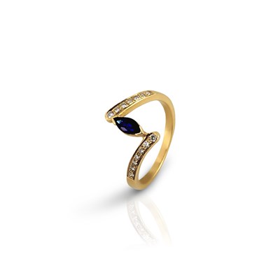 Lot 94 - 18K Gold, Diamond and Sapphire Ring