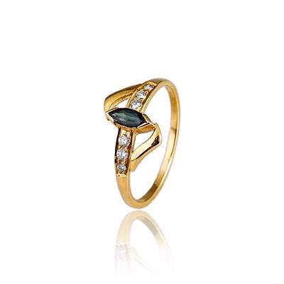 Lot 491 - 18K Gold, Diamond and Sapphire Ring