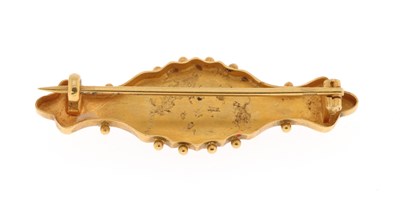 Lot 103 - 14K Gold, Pearl and Sapphire Brooch