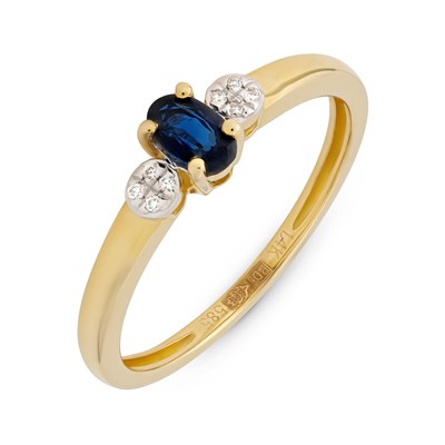 Lot 447 - Gold Ring set with Diamonds Sapphire and Sapphire