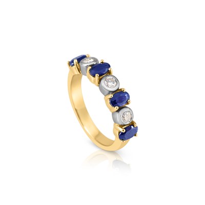Lot 104 - 14K Gold, Diamond and Sapphire Ring