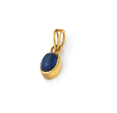 Lot 468 - 14K Gold, Sapphire Pendant