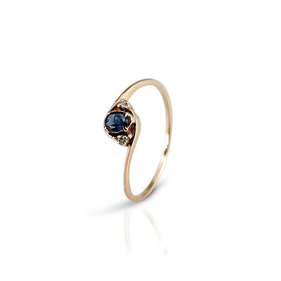 Lot 490 - 14K Gold, Diamond and Sapphire Ring