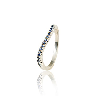 Lot 465 - White Gold Eternity Ring set with Sapphire
