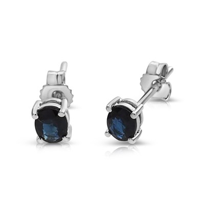 Lot 466 - Pair of Gold Ear Studs set with Topaz Solitaire