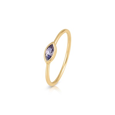 Lot 470 - Gold Ring set with Marquise - cut Tanzanite Solitaire