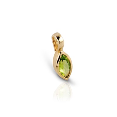 Lot 575 - 14K Gold Pendant with Marquise Cut Peridot