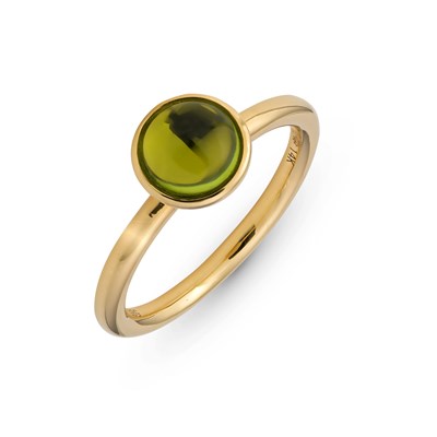 Lot 486 - Gold Ring set with Green Peridot Solitaire