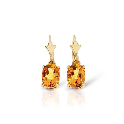 Lot 517 - Pair of Citrine Ear Pendants Solitaire