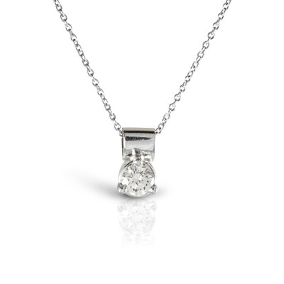 Lot 609 - White Gold Necklace and Gold Pendant set with Diamond