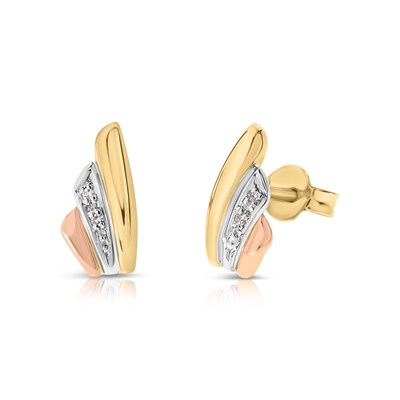 Lot 621 - Pair of Gold set with Diamonds Ear Studs