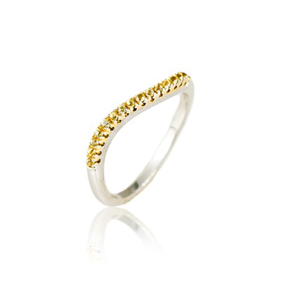 Lot 626 - Gold and Sapphire Waved Eternity Ring