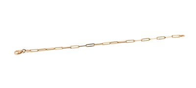 Lot 633 - Gold Angular Paperclip Bracelet.