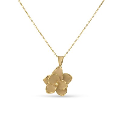 Lot 656 - Gold Necklace with gold Flower Pendant
