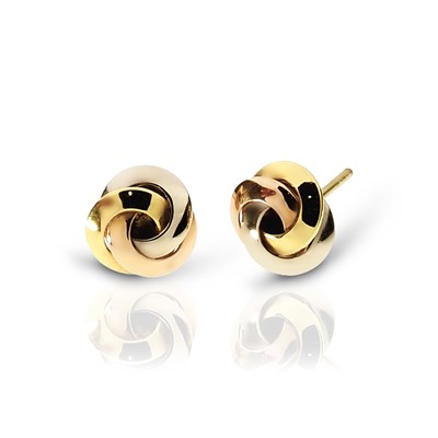 Lot 660 - Pair of Gold Crossover Ear Studs